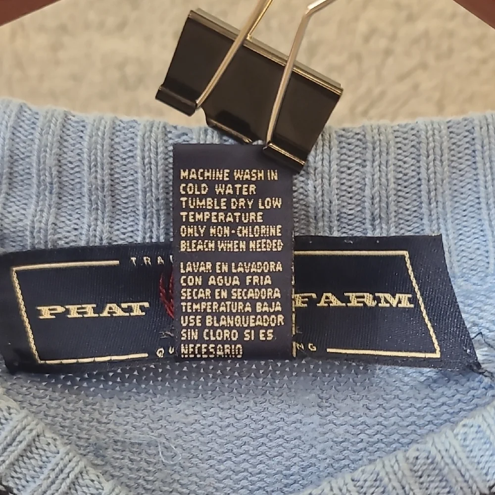 Phat Farm Blue and Black V-Neck Sweater - Picture 7 of 8